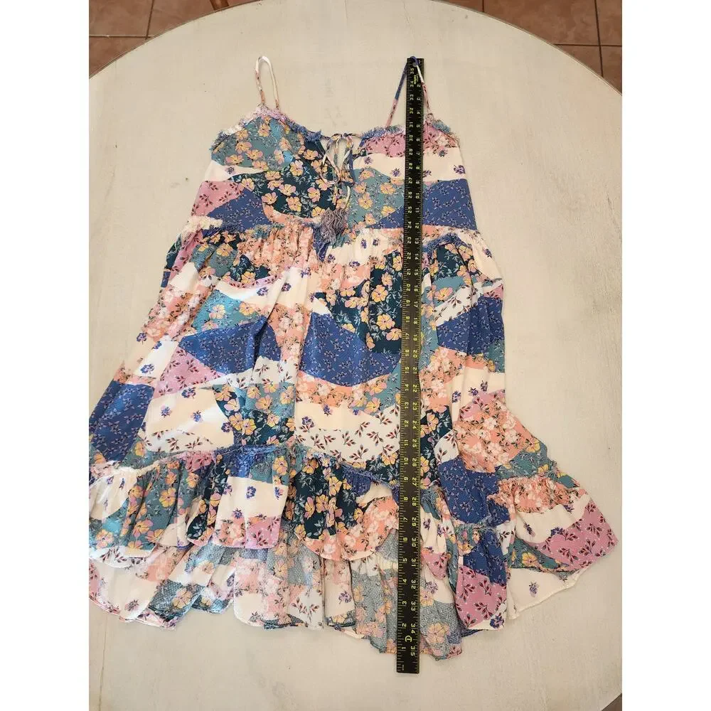 Lovestitch Sammy Mini Dress SZ Large Floral Tiered Boho Ruffles - Picture 12 of 13
